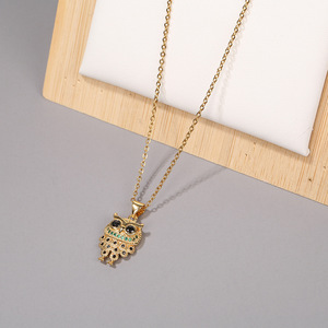 <span class=keywords><strong>Collana</strong></span> all'ingrosso del pendente del <span class=keywords><strong>gufo</strong></span> del progettista dell'ottone dell'oro 18k del progettista animale del gioiello del <span class=keywords><strong>gufo</strong></span> per il regalo di natale - Product Image 4
