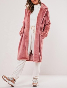 Ladies Fashion Designs Long Fleece Warm <strong>Jacket</strong> High Quality Winter Women Light <strong>Pink</strong> Faux Fur Oversized Thick Coat - Product Image 2