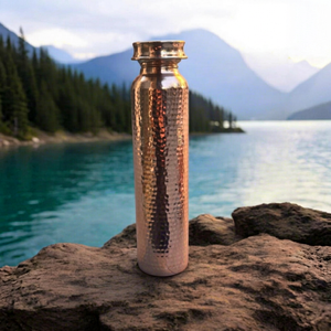 Pure Hammered <b>Copper</b> Water <b>Bottle</b> Handmade Ayurvedic <b>Drinking</b> <b>Bottle</b> With Leak Proof Lid Reusable Eco Friendly Metal Hydration - Product Image 6