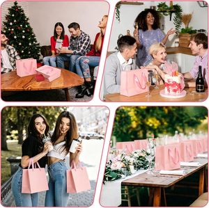 Wholesale Private <b>Label</b> Light Pink Luxury Recyclable Handle Paper Shopping Bag Makeup Package Cosmetic <b>Gift</b> Bag - Product Image 5