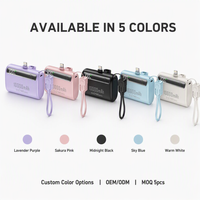 Batterie externe compacte de style capsule, charge rapide 22,5 W, type C, design mini compact en plastique, batterie au lithium polymère haute capacité, portable