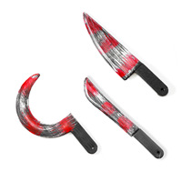 Couteau de cosplay réaliste et personnalisable, type faucille sanglante ou faux poignard, pour Halloween, les farces, la décoration de fête et les costumes