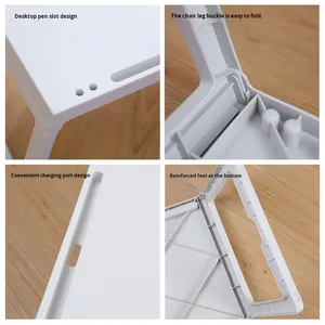 S1027 Single-Tier PP nhựa gấp máy tính bàn Bàn Giường bảng cho phòng khách phòng ngủ đa chức năng thiết kế hiện đại phong cách - Product Image 6