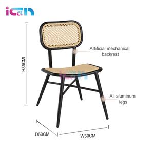 Silla de mimbre estilo Retro de ocio, jardín antiguo, caña de ratán, bambú, París, Café - Product Image 4