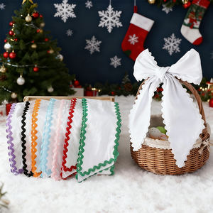 Atacado Bordado Nome Porta Decoração Lona Xadrez Em Branco Natal Recortado Santa Wreath Sash - Product Image 3