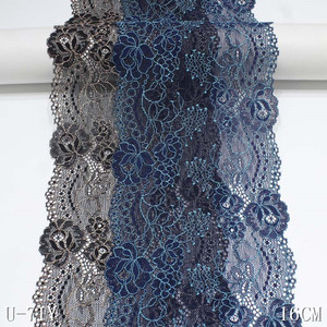Lưới hoa hồng ren màu xám xanh 16 cm rộng thoải mái căng ren áo ngực vải trang trí - Product Image 1