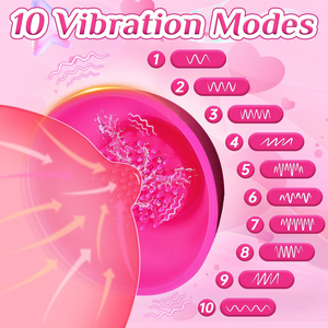 Nouveau design 2026 – Vibrateur œuf vibrant à succion 10 vitesses, stimulateur clitoridien et du point G, vibromasseur rose lécheur de langue - Product Image 2