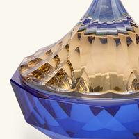 Bonbonnière en cristal facetté Hitop avec couvercle, bleu ambre, cristal taillé, récipient pour parfum d'intérieur, décoration de table de mariage