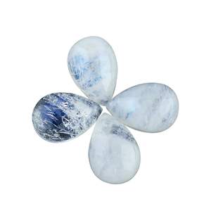 YASHEE Piedra lunar arcoíris natural en forma de pera de 10x7 mm, cabujón de piedra preciosa suelta para la fabricación de joyas - Product Image 1