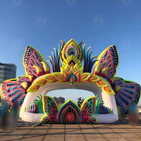 Scène de concert géante gonflable DJ Butterfly Booth Tent Air Blow Creative Music Festival Performance Decor Arch Event Advertising
