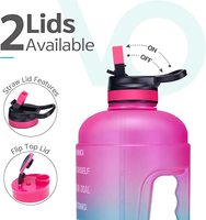 Bouteille d'eau de 2,2 L (5,5 gallons), Gourde de sport de 2 litres, Grande gourde pour adulte avec paille et poignée