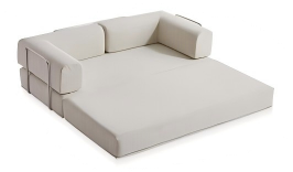 Modüler Mavi Dönüştürülebilir İskeletsiz Modern Vakumlu Kanepe Kumaş Malzeme Katlanır Yatar Koltuk Sıkıştırılmış Çekyat Oteller İçin - Product Image 2