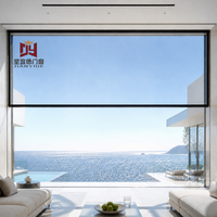 Fenêtre électrique en aluminium, vue panoramique large, coupe-vent et étanche pour villa, bâtiment commercial, taille personnalisée
