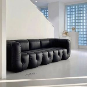 Set da Soggiorno GEDO 2026 in Vera Pelle Europea, Divano di Lusso in Legno Antico - Product Image 3