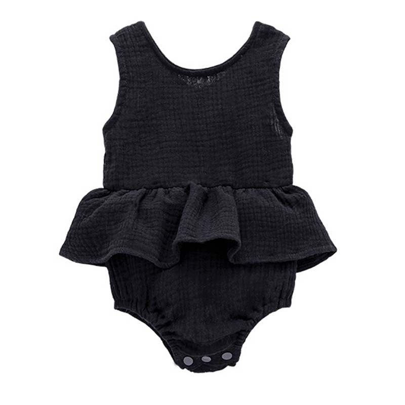 Новейшая одежда для маленьких девочек, оптовая продажа, детский льняной комбинезон без рукавов