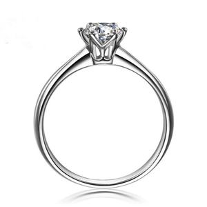 Anillo de Compromiso de Plata de Ley 925 con Circonita de 1 Quilate, Chapado en Rodio, para Mujer, con Engaste Pavé, Moderno, para Aniversario, Regalo de Fiesta, CMA - Product Image 2