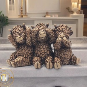 Highland Cow Resin Ornament <b>Statue</b> Animal Shape Home Decoration Wedding Gift Artistic Decorative Figurine - Product Image 2