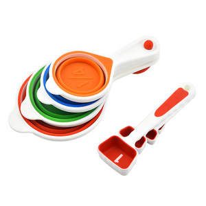 Foldable Silicone Measuring Cup And Spoon Set 4 Piece With Lid Baking Tools - Product Image 5