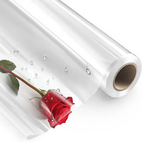 Rouleau de cellophane transparent en gros, film d'emballage transparent imperméable pour bouquets de fleurs et paniers-cadeaux