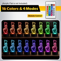 Lampes de chevet LED à télécommande 16 couleurs, directement de l'usine, activées par capteur, en acrylique, veilleuse décorative, design créatif en ABS
