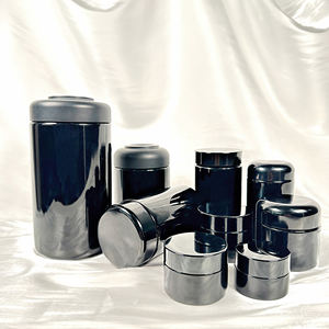 Échantillon Gratuit Prix Usine le Plus Bas en Stock Pots Noirs en Verre UV à Large Ouverture de 100g et 150g avec Couvercle en Bakélite - Product Image 6