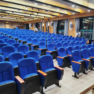 เก้าอี้โรงละครมานวาเอ็กซ์โป รุ่น HB523 สีบลูบีช พร้อมที่วางแขน สำหรับหอประชุมและห้องประชุม - Product Image 1