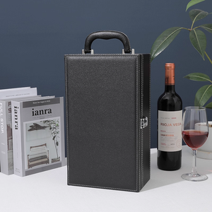 Boîte cadeau pour <span class=keywords><strong>vin</strong></span> rouge, double pack de boîtes vides, boîte cadeau pour <span class=keywords><strong>vin</strong></span> haut de gamme, étui en cuir pour une seule bouteille - Product Image 5