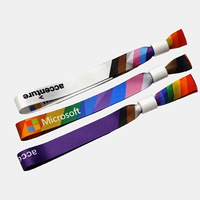 Bracelet en tissu tissé personnalisé avec impression par sublimation et logo, bracelet en ruban thermocollant pour festival, bracelet RFID en tissu pour événement