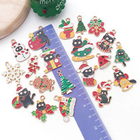 Breloques en émail de Noël pour la fabrication de bijoux, 22 mm, alliage de zinc, 20 styles