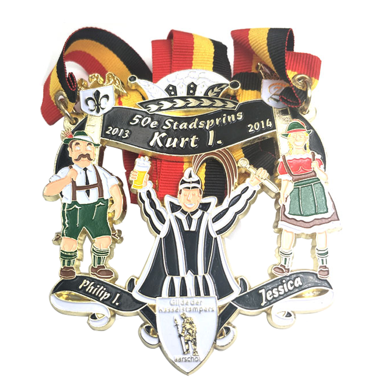 Kunshan Высококачественная позолоченная металлическая мягкая эмалированная дешевая медаль с лентой