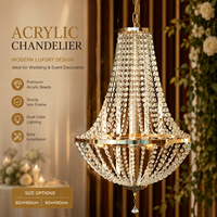 Lustre moderne de luxe en acrylique et fer forgé pour mariage, suspension décorative pour table de mariage, centre de table, décoration en cristal