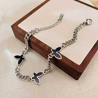 Bracelet Papillon en Acier Inoxydable et Acrylique Style Japonais Coréen, Bijou Tendance Haut de Gamme pour Femme, Vente en Gros