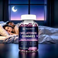 Gummies Halal sans produits laitiers, à base de plantes, sans OGM, enrichies en Vitamine B6, cerise acidulée, lavande, houblon, mélatonine et glycine