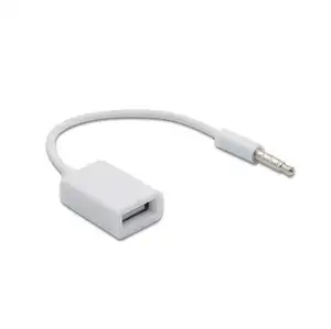 Kabel USB Female Ke Aux Jack Male Audio 3.5Mm Auxiliary Adapter Converter Cable untuk Perangkat dengan AUX Audio Jack