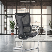 Chaise de bureau de direction moderne de luxe entièrement en maille avec cadre en acier pour salle de formation, salle de réunion, salle d'attente, lecture