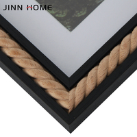 Jinn Home Cadres photo en bois MDF Décoration classique en bois noir Tapis de cadre photo Tenture murale Affichage de table