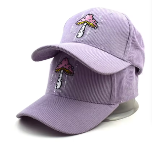 Casquettes de baseball roses personnalisées avec logo brodé OEM, casquettes snapback en velours côtelé, ajustées, unisexes, pour le sport - Product Image 5