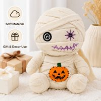 Peluche de momie d'Halloween personnalisée, personnage de la ferme de citrouilles en peluche douce, rembourrage en coton PP, matériau polyester, pour cadeau de fêtes, faible coût
