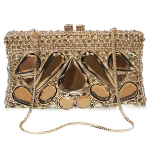 Bolso de Mano Pequeño de Lujo para Mujer, con Cristales, Diamantes de Imitación y Piedras, Estilo Clásico para Bodas y Eventos - Product Image 1