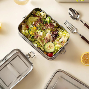 Cổ điển 304 thép không gỉ Hộp Ăn trưa với leakproof Silicone seal Bento ngăn container thực phẩm cho các trường học văn phòng người lớn - Product Image 3