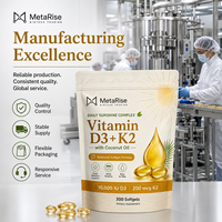 Capsules de vitamine D3 K2 en gélules molles, marque privée OEM, complément alimentaire quotidien, 300 unités
