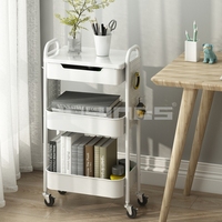Chariot utilitaire en métal à 3 couches Chariot mobile Chariot de cuisine à roulettes avec panneau perforé et roues verrouillables