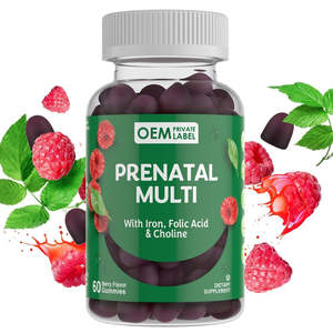 Gomitas de Vitaminas Prenatales OEM con Ácido Fólico, Hierro y Colina, Multivitaminas A, C, D3, E, B6, B12 para Mujeres - Product Image 1