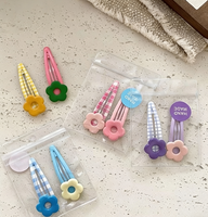 Pinces à cheveux minimalistes à carreaux pour bébés filles accessoires de cheveux mignons pour enfants en alliage Stock