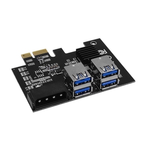 Pcie <span class=keywords><strong>1</strong></span> đến 4 Adapter PCIe Riser Thẻ <span class=keywords><strong>PCI</strong></span>-<span class=keywords><strong>E</strong></span> 1X đến 16x1 đến 4 <span class=keywords><strong>USB</strong></span> <span class=keywords><strong>3</strong></span>.0 riser thẻ - Product Image 1