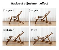 Chaise de plage et de jardin moderne et minimaliste en bambou et PVC, mobilier d'extérieur pliant avec accoudoirs pour le camping, la pêche et l'utilisation en cour.