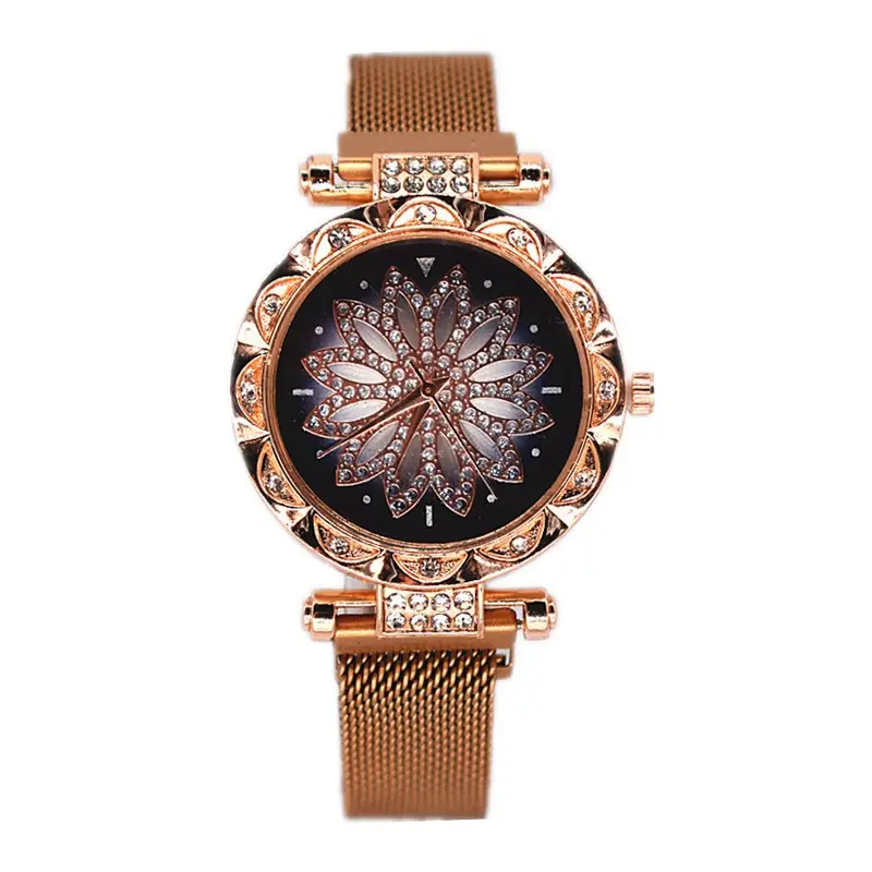 Tik Tok 폭발성 자석 한국어 버전 간단한 시간 실행 뜨거운 판매 다이아몬드 여성 시계