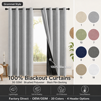 Cortinas Opacas de Lujo para Sala de Estar y Dormitorio, con Ojales, Aislantes Térmicas, de Color Sólido, Paneles de Cortina de Poliéster de 95 g/m²
