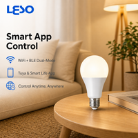 Ampoule LED intelligente 9W WiFi+BLE double mode 800LM dimmable, culot B22/E27/E14, pour usage domestique, compatible Tuya App, Alexa et Google