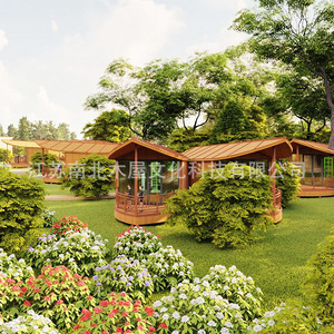 Cabaña Redonda de Madera con Techo Solar, Una Habitación, Una Sala de Estar, Entretenimiento al Aire Libre, Carpa para las Cuatro Estaciones, Carcasa Rígida, Gran Espacio - Product Image 2
